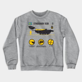 Infographic Stridsvagn 103B on light Crewneck Sweatshirt